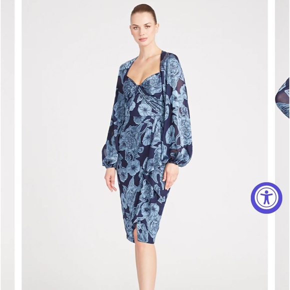 Theia Joslyn Bishop sleeve dress - Picture 1 of 10